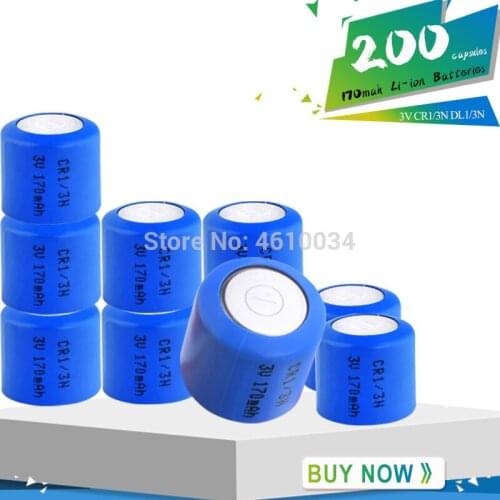 200PCS/lot CR1/3N 2L76 CR11180 DL1/3N 5008LC K58L 3V for Camera Locator Lithium Cell Button Li-ion Batteries