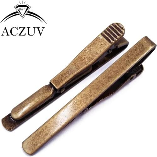 50pcs 5x55mm Copper Metal Antique Bronze Tie Clips Base Backs Necktie Tie Bar TC004