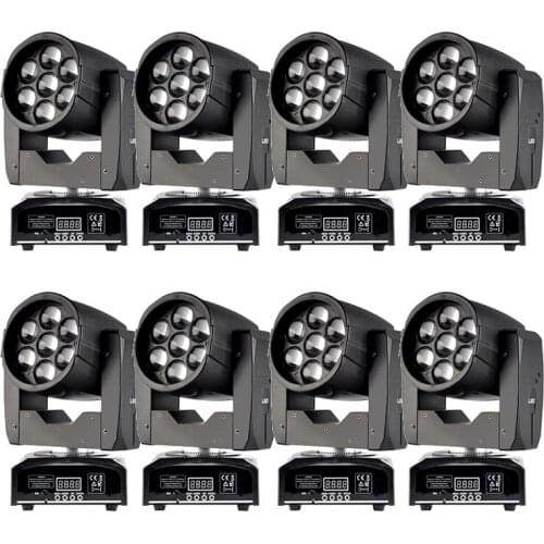8pcs LED Moving Head Zoom Light 16 DMX Channel 7*12W RGBW 4 IN1 Color Professional Stage DMX 7x12w Beam Light Moving Head Light