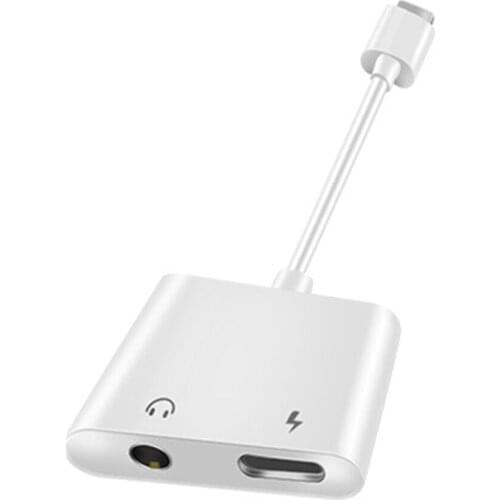 2 in 1 Adapter AUX Charging Lightning to 3.5mm Cable Splitter For Apple iPhone XS MAX XR X 12 11 8 7 Plus Aux Cable Splitte