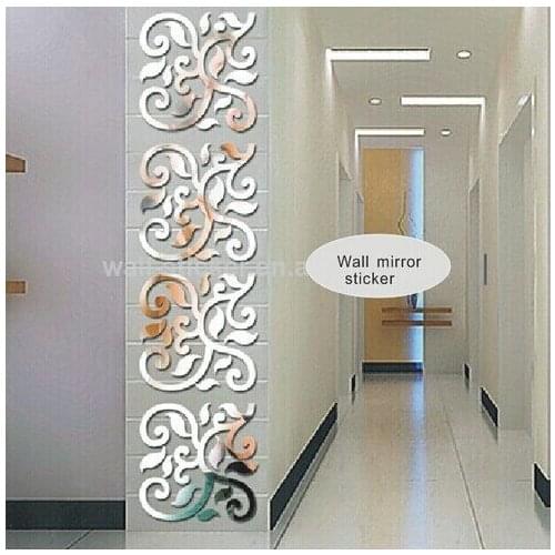 New design cut out 3D acrylic wall mirror sticker , original wall mirror decorative sticker,4pc/lot