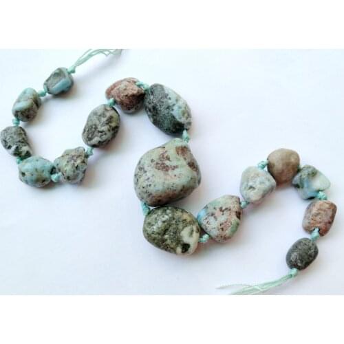 Natural Larimar gem stone beads 14-25mm natural rough raw polished gem stone loose Beads 1string 16"
