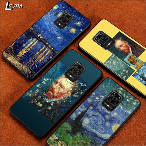 Black Soft Cover Van Gogh painting Art for Xiaomi Redmi Note 9 9S 8 8T 7 7S 6 5A 5 4X 4 Pro Max Prime Phone Case