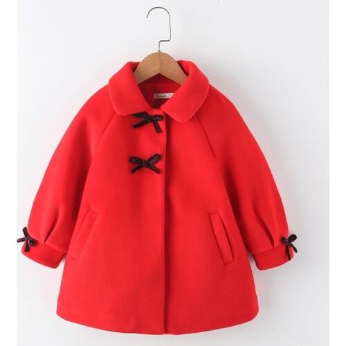 Girls long woolen coat Korean cotton jacket warm childrens cotton coat