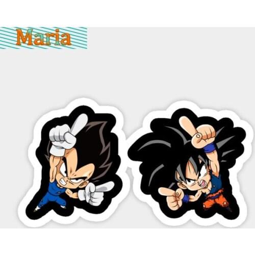 Dawasaru Goku and Vegeta ChiBi Fusion Interesting Cartoon Sunscreen Decal KK Vinyl Motorcycle Auto Accessories Decoration PVC