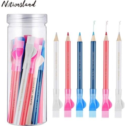 18pcs Sewing Fabric Pencil Dressmakers Fabric Chalk Pencil with Brush Cap for Home Tailor Marker DIY Craft Tailors Chalk Tools