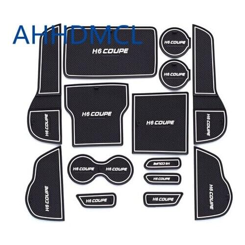 Car Door Groove Mat Gate Slot Cup Armrest Storage Pad Mat For Haval H6 Coupe 2015 2016 2017 2018