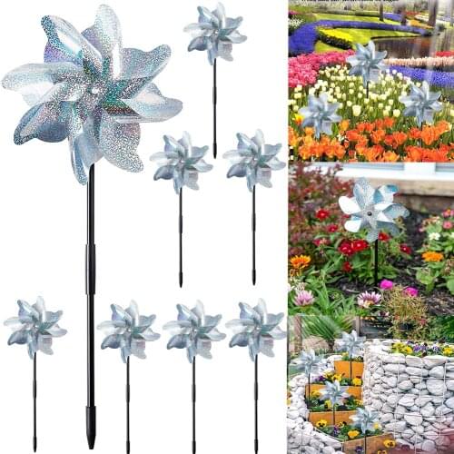 4/6/8Pcs Bird Repellent Windmill Reflective Anti-Bird Pinwheels for Balcony Garden Farm Bird Scarer Home Garden Decoration