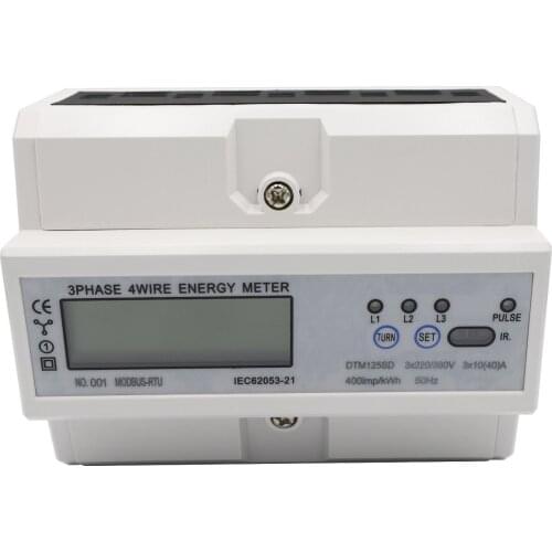 Multifunctional DIN-Rail Energy Protocol AC220/380V Electronic KWh Meter Power Consumption Monitor with LCD Display DTM125SD