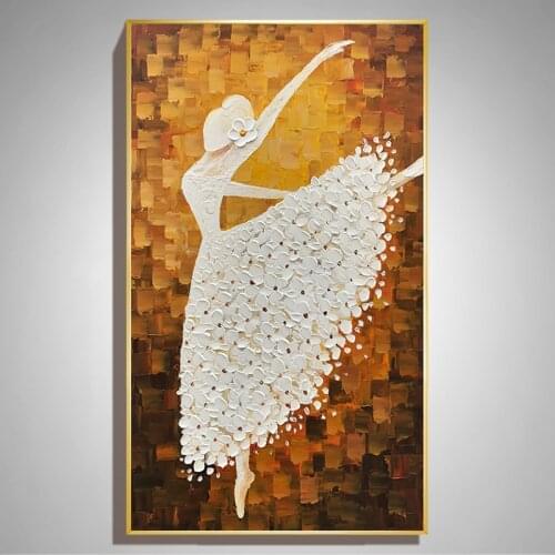 Customizable Modern Hand-Painted Hallway Dancer Oil Painting Creative Interior Decoration Painting