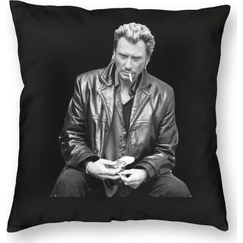 Johnny Hallyday Rock N Roll Square Pillow Case Polyester Throw Pillow 45*45cm Cushion Covers