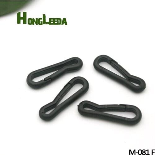 Wholesale 100pcs/lot black KAM plastic snap clip hooks Mini carabiner backpack paracord strap hooks M-081F