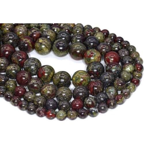 Wholesale Genuine Dragon Blood Stone beads,6mm 8mm 10mm 12mm Round Gem Stone Loose Beads For Jewelry Making,1of 15" strand