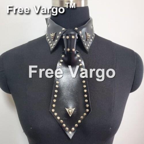 Burning Man Choker studded PU Leather Punk Gothic Skull Rivet Tie Rave Festival Collar Necklace Bondage Harness