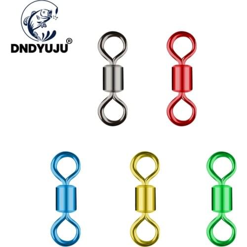 DNDYUJU 50PCS Fishing Barrel Bearing Rolling Swivel Solid Ring LB Lures Connector 12 Size Fishing Tackle Accessories Fish Tool