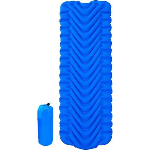 Portable Outdoor Inflatable Mattress Camping Mat Ultralight Waterproof Foldable Camping Travel Cushion Sleeping Pad D5QD