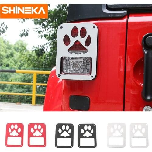 SHINEKA Iron Tail Lamp Cover Rear Light Protecting Guard Footprint Brake Light Cover for Jeep Wrangler JK 2007