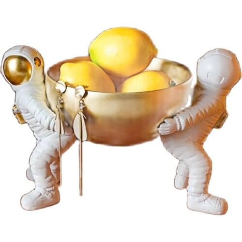 Modern Mini Figurine Craft Creative Astronaut Ornament Europe Home Living Room OfficeDesk Decoration Craft Keys Container Tool