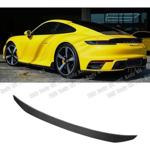 Real Carbon Fiber Forge Rear Wing Trunk Lip Spoiler For Porsche 911 992 2019 2020 2021