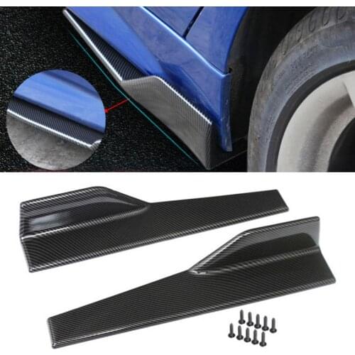 2pcs 45CM Universal Car Side Skirt Rocker Splitter Anti-scratch Winglet Diffuser Bumper Lip Bumper Side Skirts Car Styling Kit