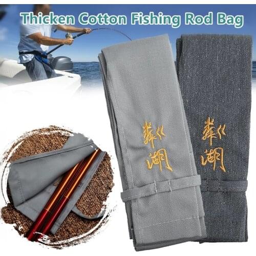 5 Colors Thickened Fishing Rod Bag Thicken Cotton Cloth Fishing Rod Cover Storage Case