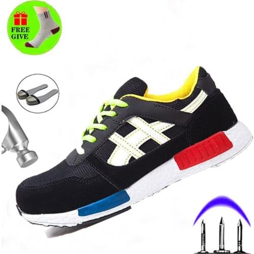 Four seasons safety shoes, breathable, anti-smashing and anti-piercing steel toe cap work boots, protective safety shoes