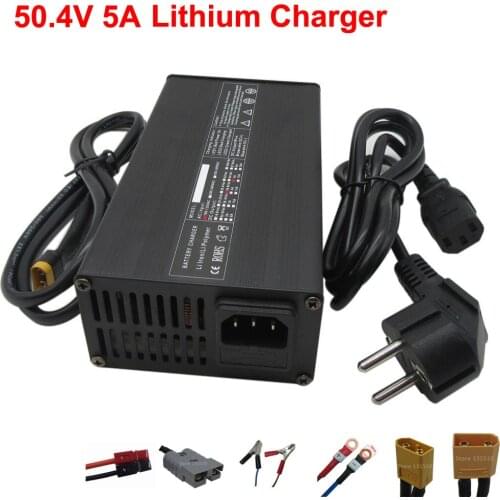 50.4V charger 44.4V 1.5A Li ion Battery charger DC head for 50V 12S Lithium Li-ion e bike bicycle electric bike battery pack