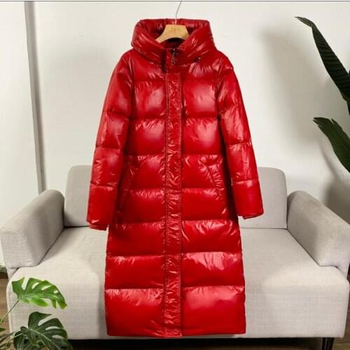 Down Jacket Women Brand New Winter Warm Jackets Womens Long Light White Duck Down Jacket 2XL Ultralight Hooded Coats