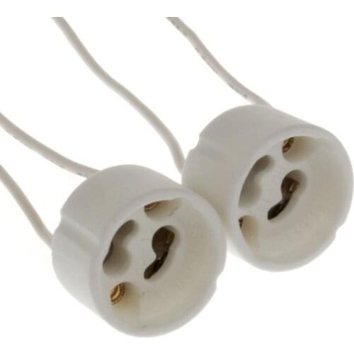 Ceramic Socket GU10 1PCS Wire Connector Ceramic Socket For Halogen Ceramic Light Bulb Lamps Holder GU10 Base Free Shipping