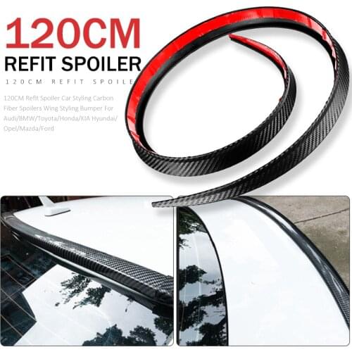 120CM Refit Spoiler Car Styling Carbon Fiber Spoilers Wing Styling Bumper For Audi/BMW/Toyota/Honda/KIA Hyundai/Opel/Mazda/Ford