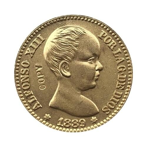 1889 Spain 20 Pesetas - Alfonso XIII copy coins