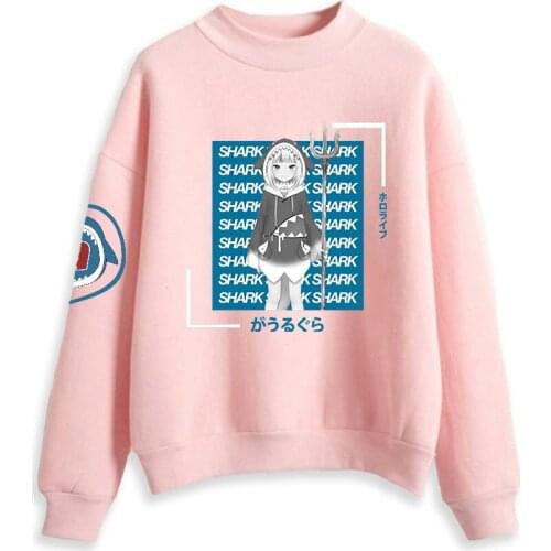 2021 Gawr Gura High Collar Sweatshirts Little Shark Japanese Stylish Casual Male/female Harajuku Turtleneck Clothes