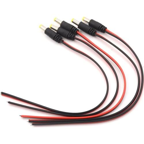 5pcs/lot Male Plug DC Power Cable Jack LED Power Plug For Security Camera Supplies 5.5*2.1mm