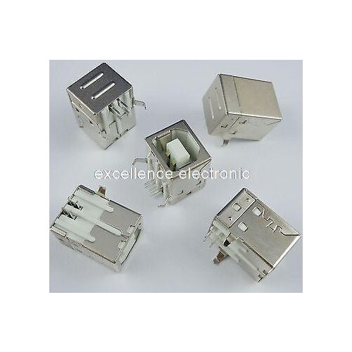 50Pcs b type usb jack connector printer port Female Socket Right Angle PCB Connector DB90
