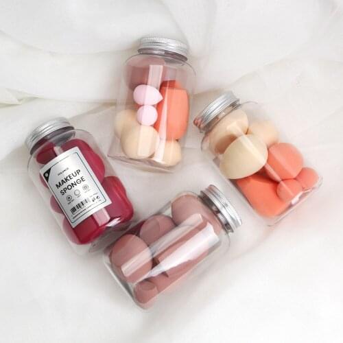 New 8pcs/bottle Makeup Foundation Sponges Wet Dry Dual Use Makeup Concealer Puff Beauty Makeup Cosmetic Tool Set with Bottle