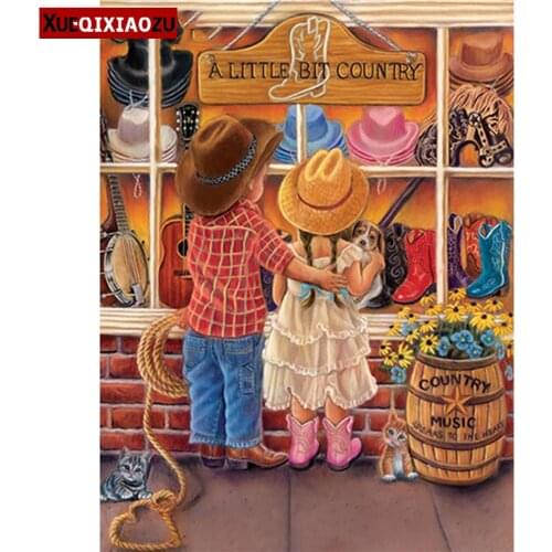 Rhinestone Diamond Painting Full Square/Round Cartoon Boy Girl Cross Stitch Kit 5D Diy Mosaic Childrens Room Decoration Gift