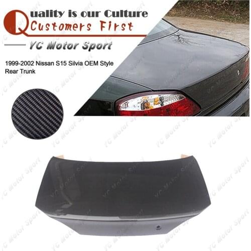Car Accessories Carbon Fiber OEM Style Rear Trunk Tailgate Fit For 1999-2002 S15 Silvia Trunk Bootlid with Key Hole