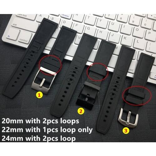 Fusion Brand Soft Rubber silicone Watch band 20mm 22mm 24mm Black bird Watchband Bracelet For navitimer/avenger/Breitling strap