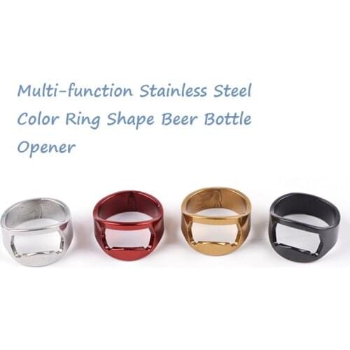 1 Piece 22mm Multi-function Stainless Steel Color Ring Shape Beer Bottle Opener Ring Convenient Durable Easy Use For Bar Tools