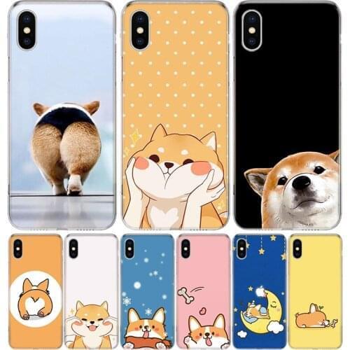 Cat Corgi Dog Cover Phone Case For Iphone 11 12 Mini Pro 7 6 X 8 6S Plus XS MAX + XR 5S SE 10 9 Art TPU Coque Capa Shell