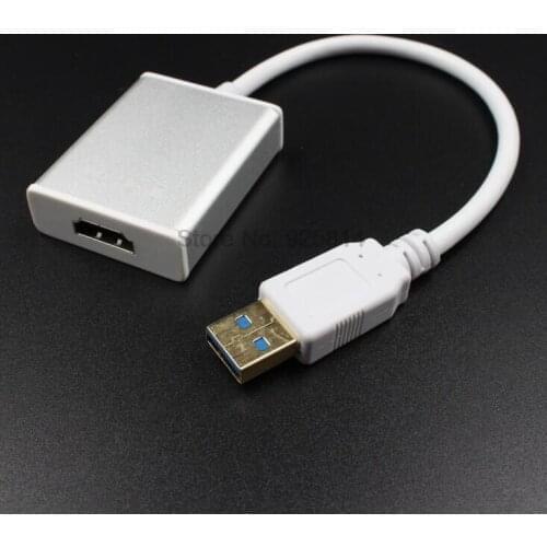 By dhl or ems 50pcs USB3.0 USB 3.0 to HDMI Multi-display Graphic Converter Adapter Cable 1920x1080 HD Win7/8 For HDTV LCD PC