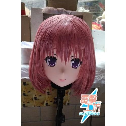 KM9204) Handmade Female Sweet Girl Resin Crossdress Outfit Cosplay Japanese Animegao Role Play Kigurumi Mask