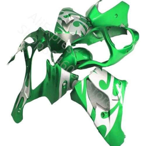 ABS green white flames Bodywork for KAWASAKI Zx9r 2002 2003 Fairings ZX9R ZX 9R 2002 2003 body Kits zx9r zx 9r 02-03