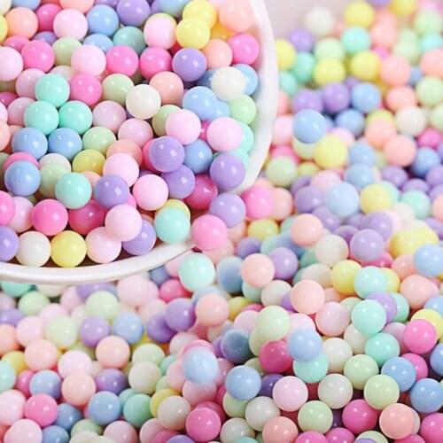 10g 6MM Dollhouse Miniature Resin Macaron Color Resin Ball Candy Cubes for blyth barbies Doll Decor Accessorie