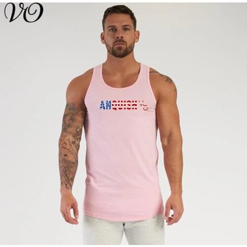 Summer streetwear casual cotton back jogger gyms fitness mens sportswear workout fitness mens clothing fashion tops