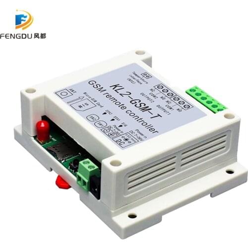 Dual Relay Switch Module GSM Alarm with SMS Controller KL2-GSM-T with temperature sensor for Light/Fishpond culture/warehousing