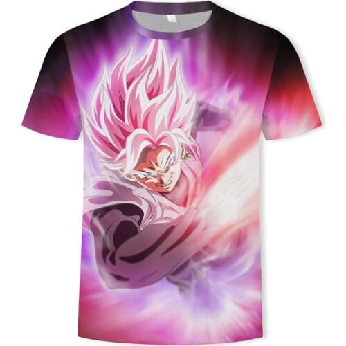 Summer Hot Sale Dragon Ball Pattern 3D Printing Harajuku Men’s T-shirt O-neck Fashion Trend Men’s and Women’s Same T-shirt