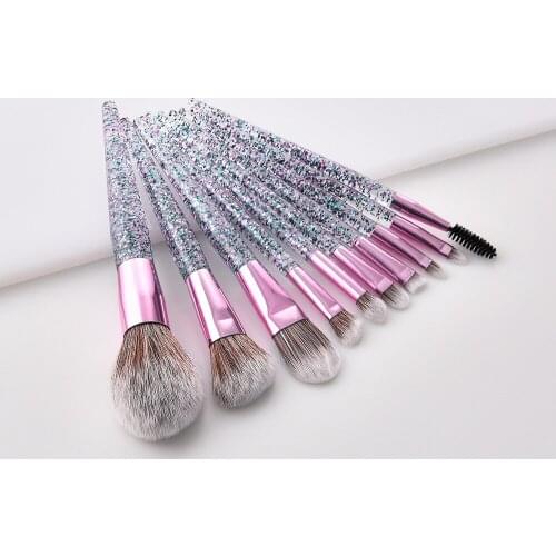 10 Pcs Makeup Brushes Set Women Beauty Make Up Brush Tools Foundation Powder Blush Eyeshadow Eyebrow Cosmetic Blending Brush Kit