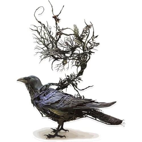 Hot Funny Crow Car Stickers Motorcycle Decals Motorcycle Accessories Waterproof PVC 17cm *13cm