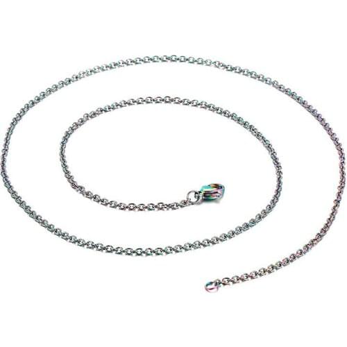 New Japanese and Korean fashion simple titanium steel about color necklace ladies diy
